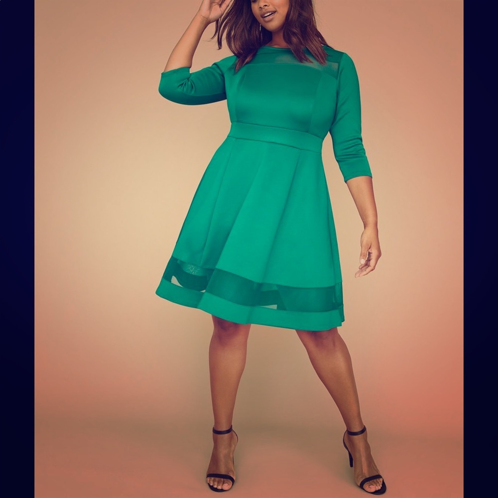 Kelly Green Dream! Mesh A-Line from LB Sz 1XP